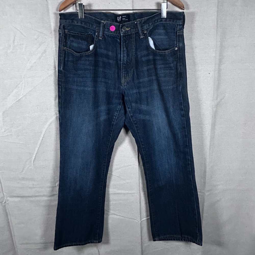Gap Denim Bootcut‎ Jeans Mens 36x30 Dark Wash Blue 100% Cotton Gap For Good